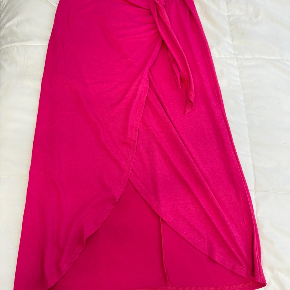 Vibrant Pink Wrap Skirt